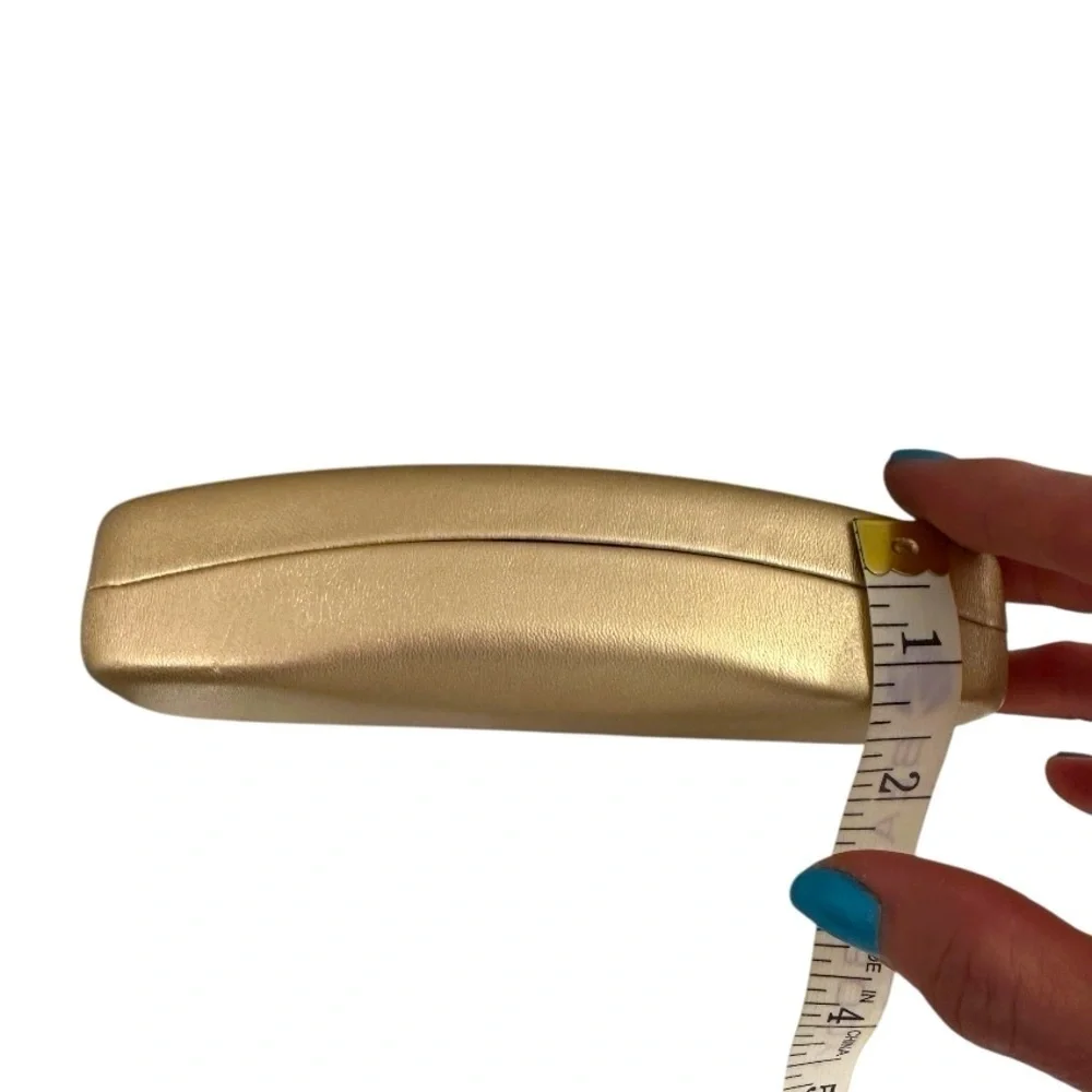 Gold Eyeglass Case with Black Text “ STAY FOCUSED”
